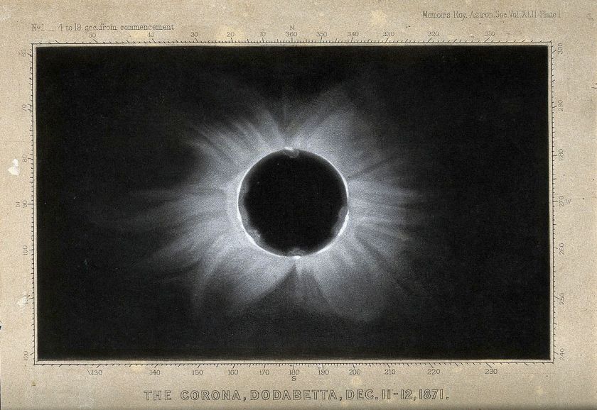 Astronomy;_the_corona_of_the_sun,_viewed_during_a_total_sola_Wellcome_V0024739